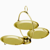 Round Foldable 3-tier Tray - Gold