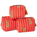 Pink Stripe Cheetah Pouches