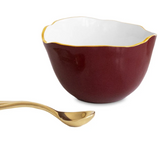 Encanto Osaka Small Bowl w/spoon (Bordeaux and White)