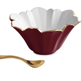 Encanto Avril Small Bowl w/spoon (Bordeaux and White)