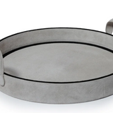 Arden Suede Leather Round Serving Tray