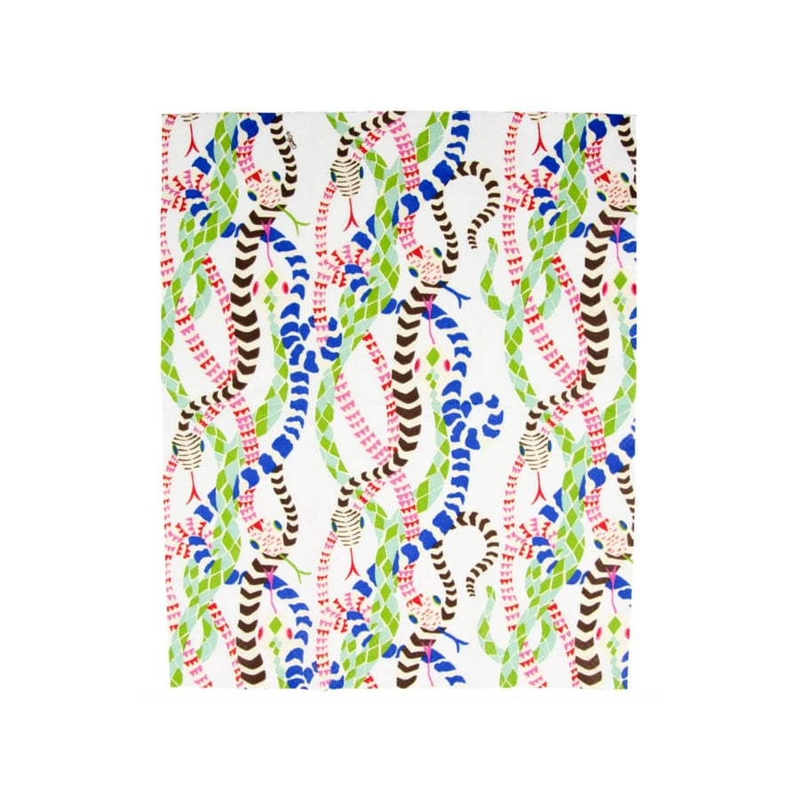 Colorful patterned fabric with multicolored stripes on a white background