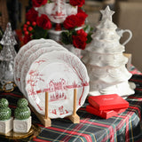 Juliska Country Estate Winter Frolic Party Plate Set of 4 Ruby